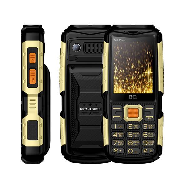 Телефон BQ 2430 Tank Power (Черно-золотой) от Shop bq