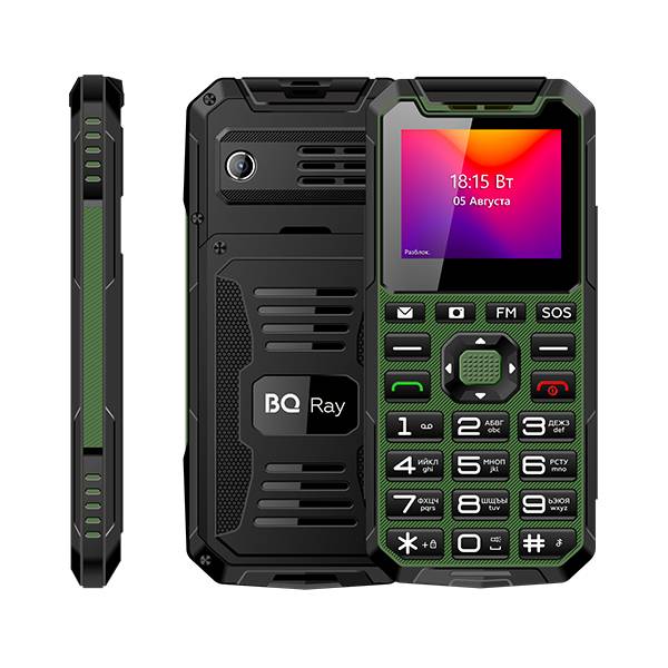 Телефон BQ 2004 Ray (Черно-зеленый)